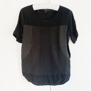 J Crew Black Tone on Tone short sleeve shirt top